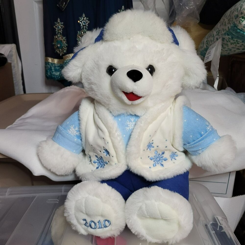 Dan Dee Snowflake Teddy Bear 2010 Plush White & Blue Collectible Stuffed Animal